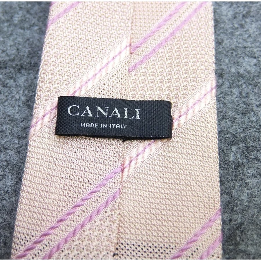 イタリア製 CANALI カナーリ シルク ネクタイ ピンク系_画像4