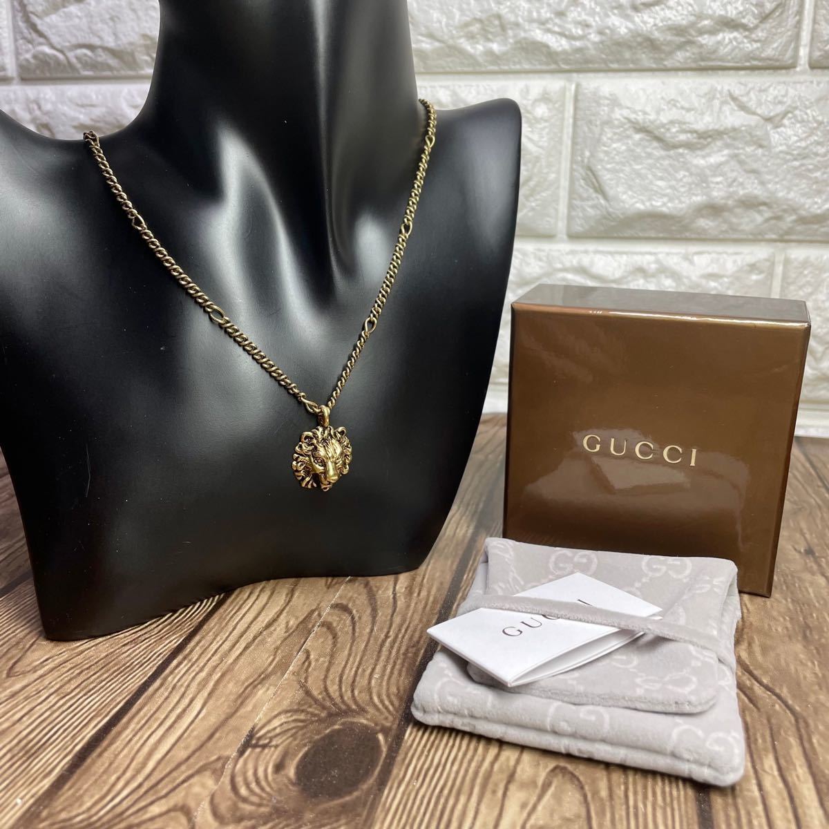 GUCCI / グッチ ライオンヘッド ロングネックレス アンティーク