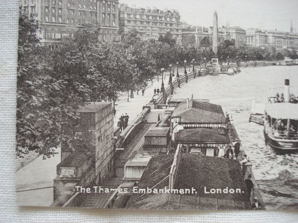 【絵葉書1枚】 The Thames Embankment, London /M&L Ltd /NATIONAL SERIES No.1 /ヴィンテージテムズ堤防船史跡都市街 ハガキ 20-2_画像7