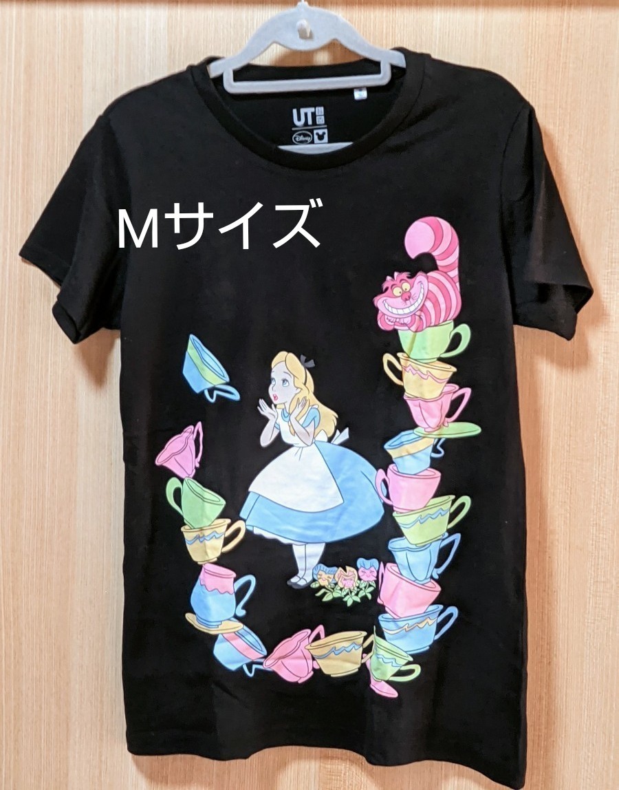 Paypayフリマ ユニクロ ディズニー アリス Tシャツ 黒 M