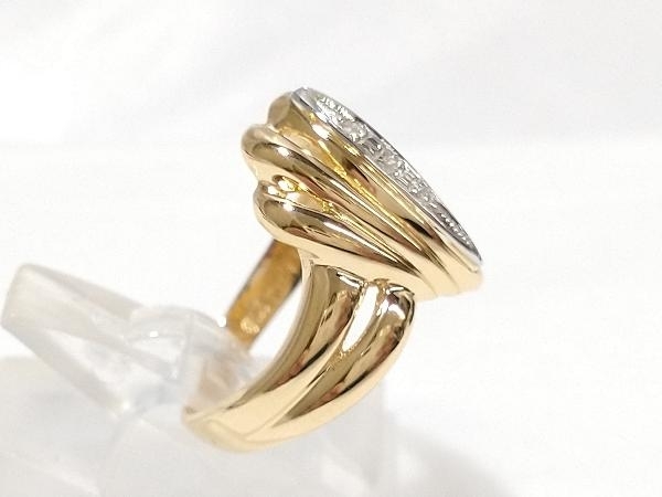 新品仕上済み】 K18 Pt900 (総4.2g) #12.5 ダイヤ 0.02ct デザイン