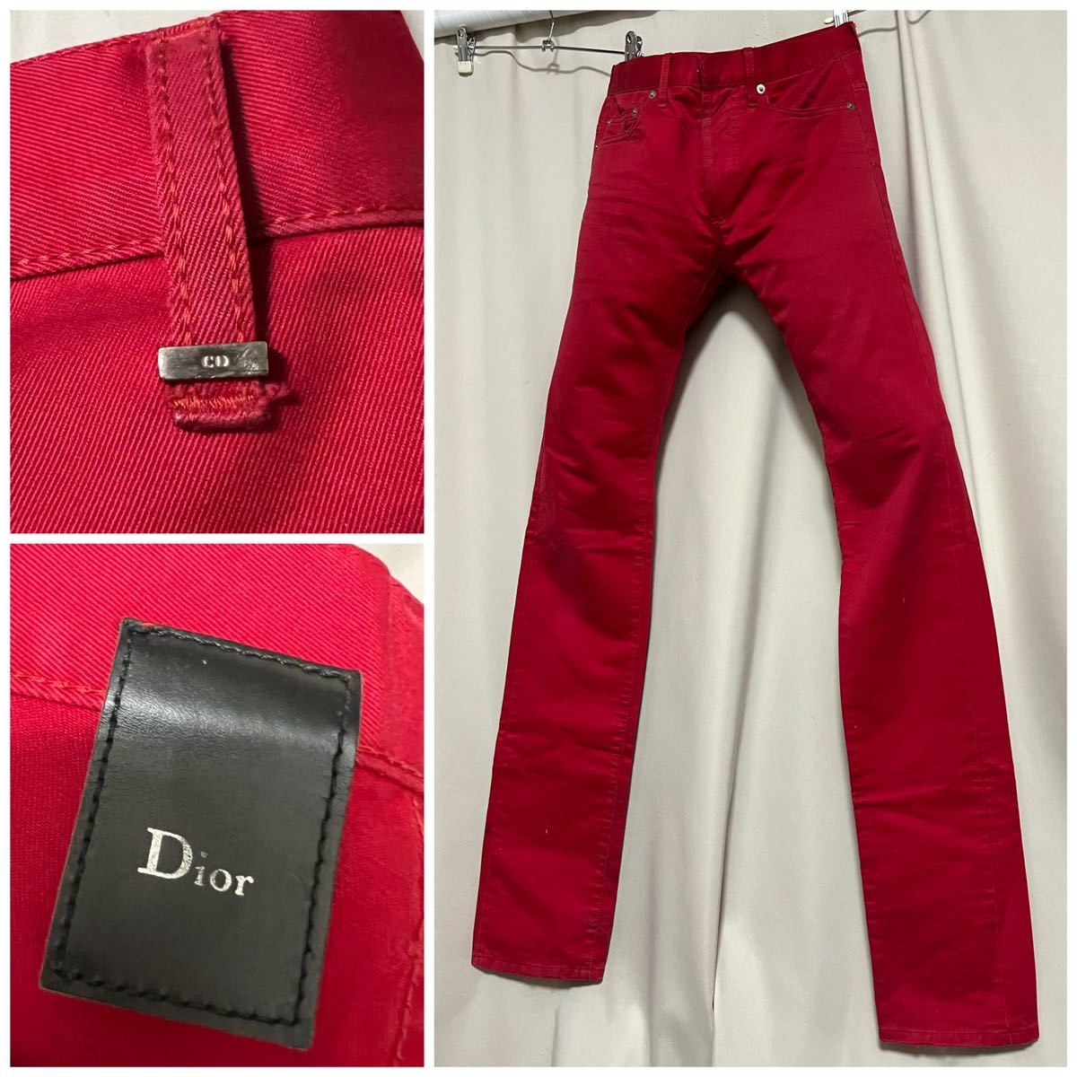 Dior Homme ディオールオム カラーパンツ 27 XS 赤 レッド Dior Homme ディオールオム カラーパンツ 27 XS 赤 レッド