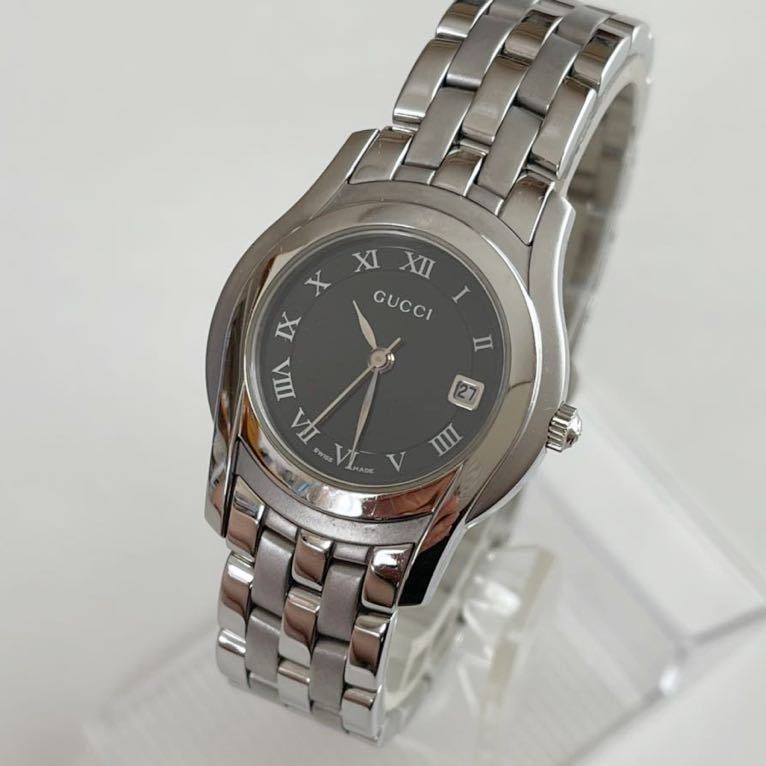 GUCCI グッチ 5500L QUARTZ クォーツ レディース ブラック 黒文字盤