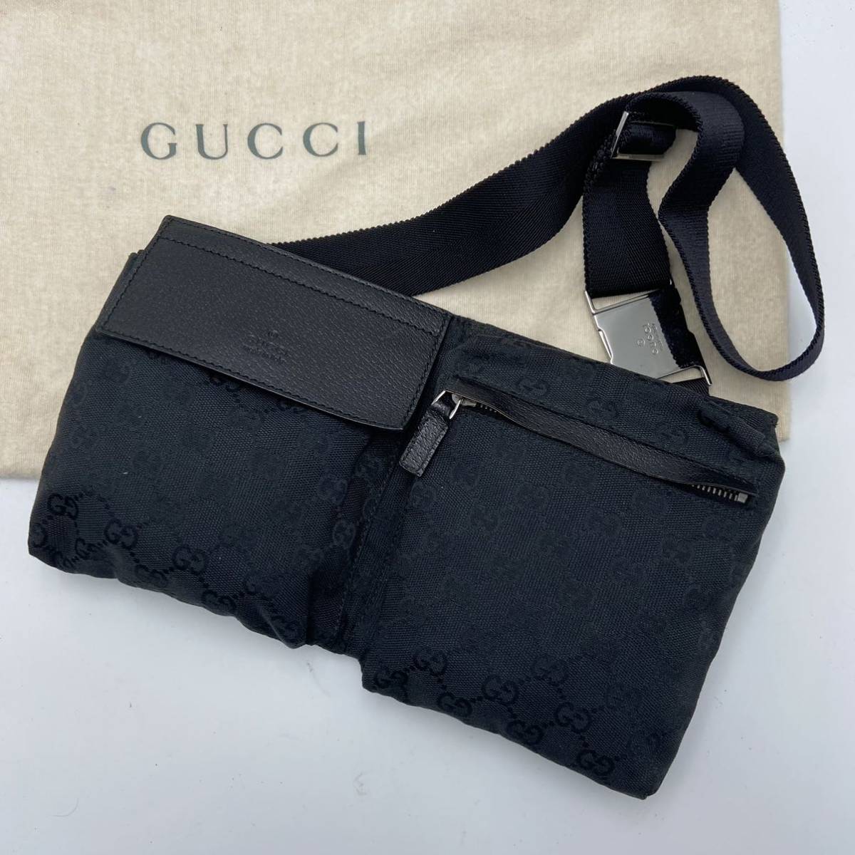 1円《極美品》グッチ GUCCI ボディバッグ ウエストポーチ GG柄