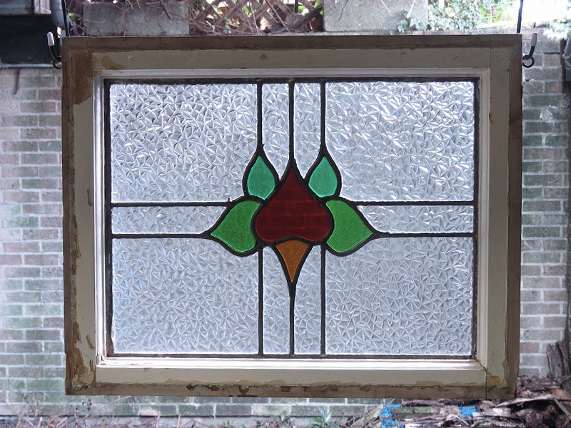 イギリスで作られた古いステンドグラス/窓枠/飾り窓/ドア/店舗什器/ディスプレイ/インテリア雑貨/内装/建材/建具/新築/リフォーム/AL-2310_画像2