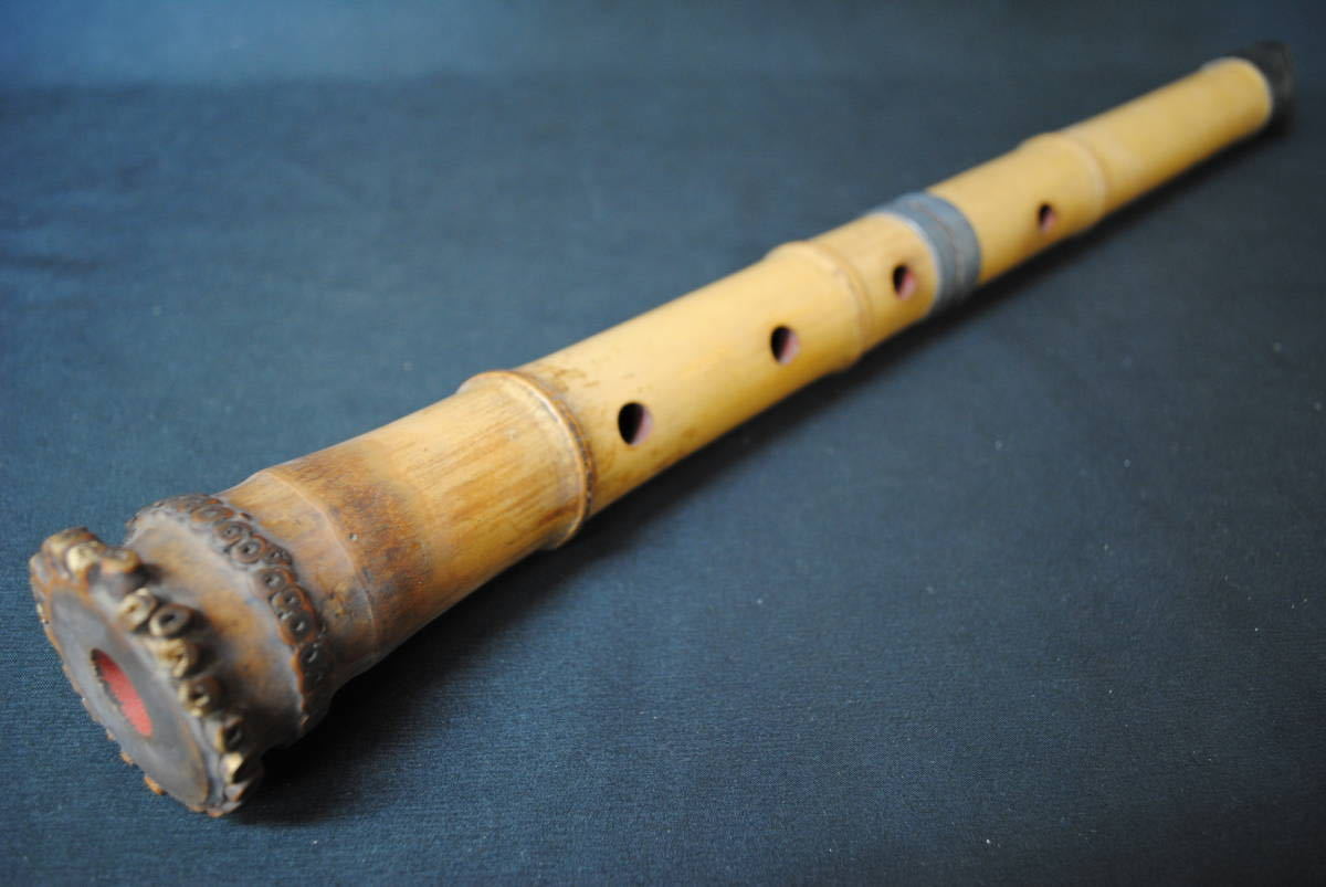 A 竹笛 和楽器 縦笛 楽器 工芸品 長さ約55.5㎝ 〈造不明〉 www 