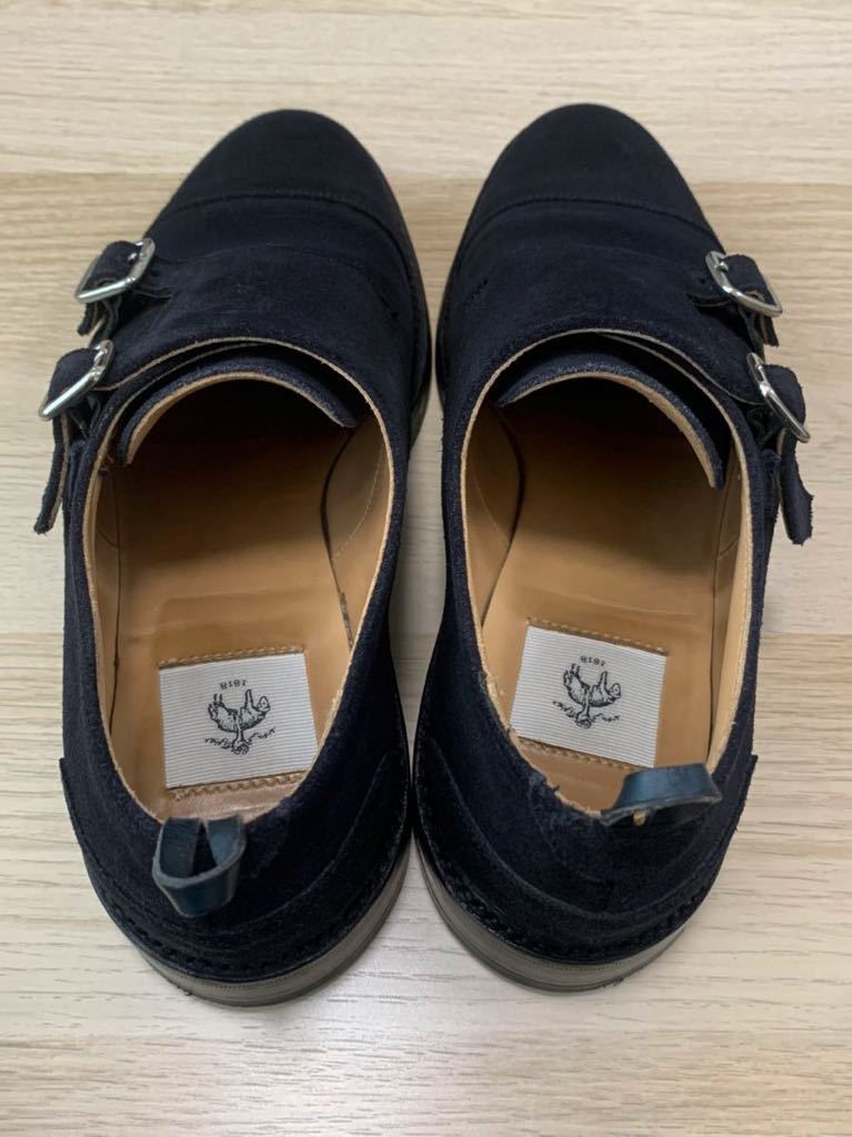 Black Fleece Brooks Brothers Double Monk Suede Shoes Black 7D Used Crockett＆Jones Thom Browne トムブラウン ブルックスブラザーズ_画像4