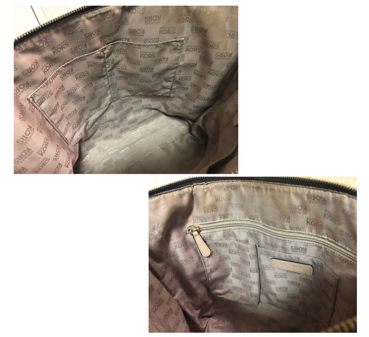 MICHAEL KORS マイケルコース ロゴ総柄 PVCレザー トートバッグ 肩掛け