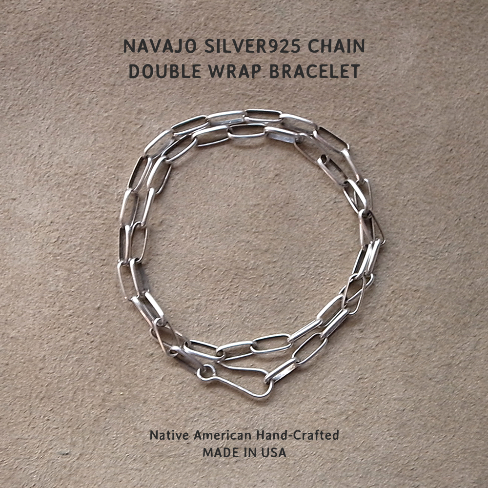 超格安一点 BRACELET WRAP DOUBLE CHAIN SILVER NAVAJO / ブレスレット