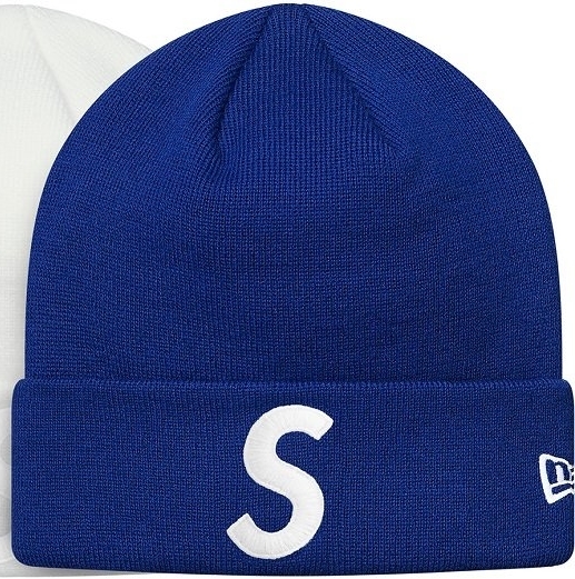 新品 ■ Supreme New Era 17AW S Logo Beanie コラボ ビーニー ニット帽 ニットキャップ Sロゴ シュプリーム  ニューエラ ■ F ブルー