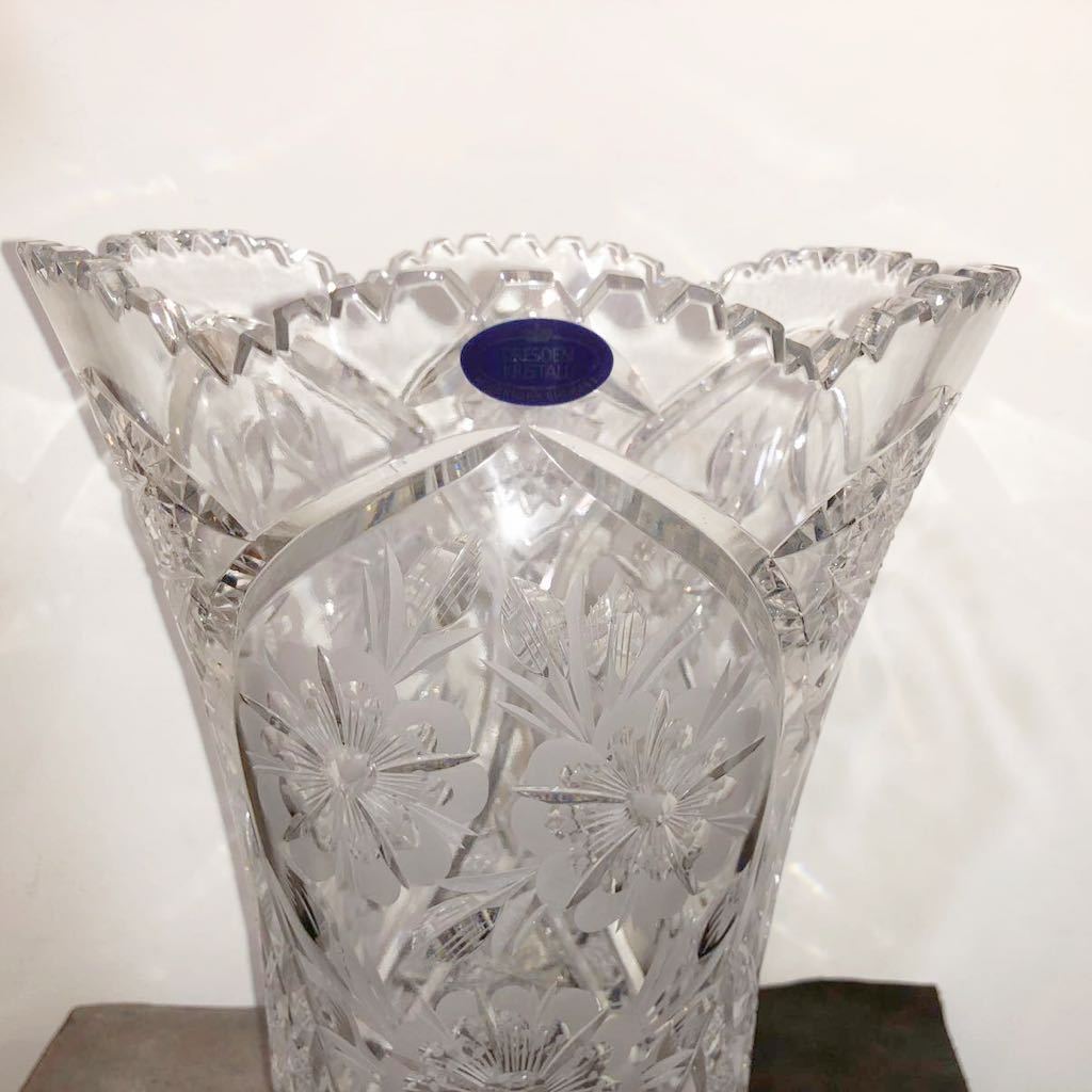 DRESDEN KRISTALL ドレスデンクリスタル カットガラス花瓶 30cm DRESDEN KRISTALL ドレスデンクリスタル カットガラス花瓶 30cm