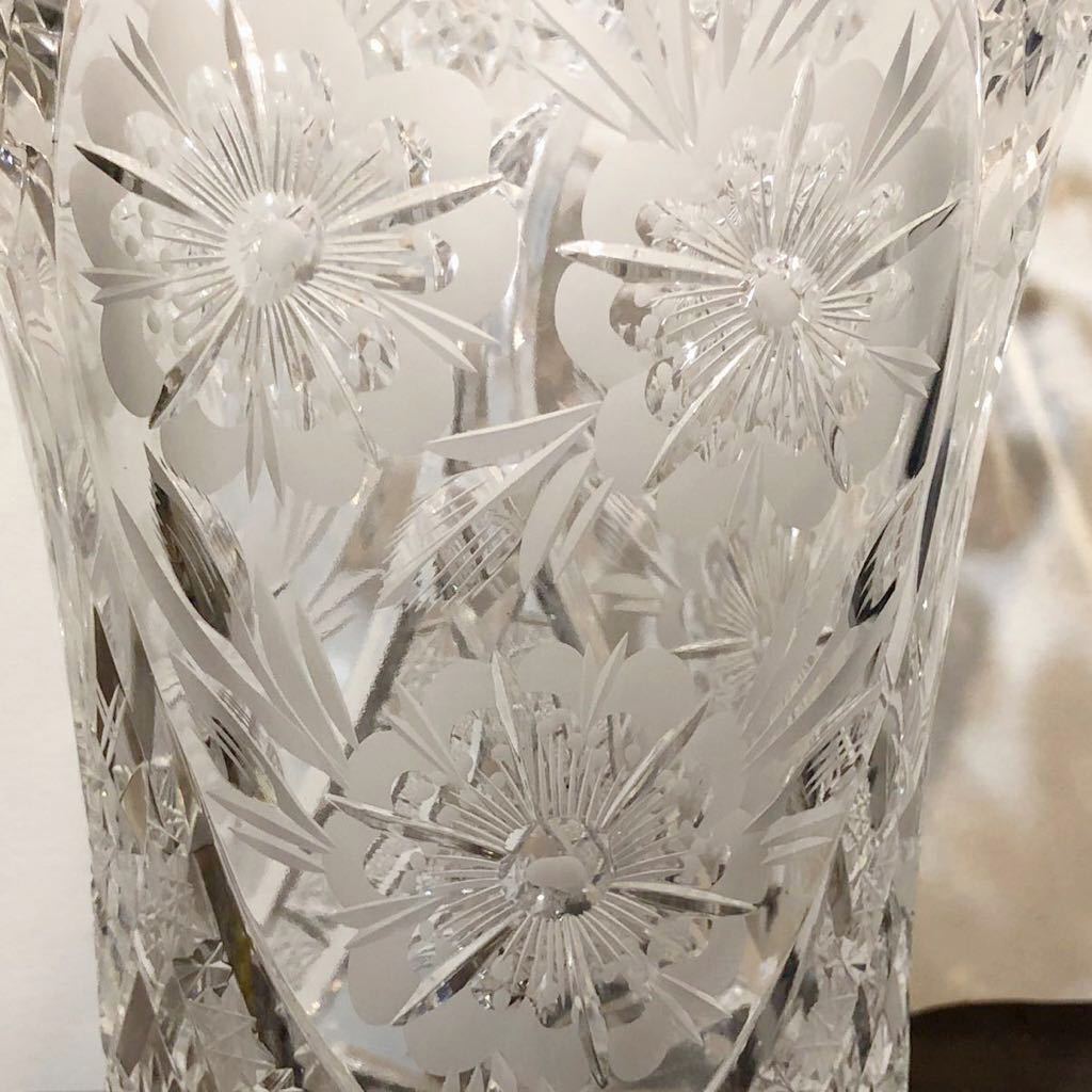 【即決/送料無料】 DRESDEN KRISTALL ドレスデンクリスタル カットガラス花瓶 30cmクリスタル花瓶 ドイツ製 インテリア