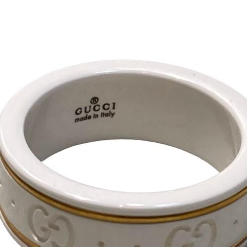 ☆Gucci グッチ アイコンリングWH 11号 指輪 セラミック 750