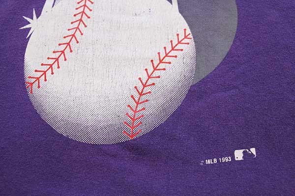 ★90s USA製 MLB COLORADO ROCKIES ロッキーズ コットンTシャツ 紫 XL★オールド スポーツ ベースボール 野球 オーバーサイズ ビッグサイズ_画像5