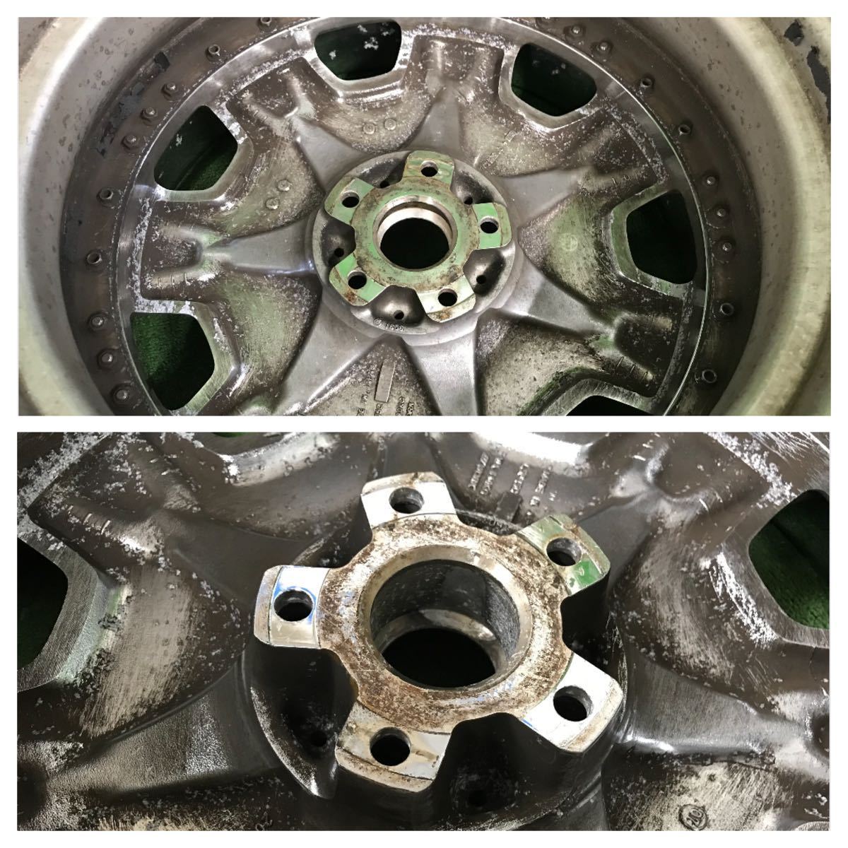 ★WORK ワーク LS507 20インチ 20×9.5J +27 20×10.5J +26 120 5H 4本Set メッキ 中古アルミ ★ジャンク品 / 腐食、歪みあり ★送料無料_画像7