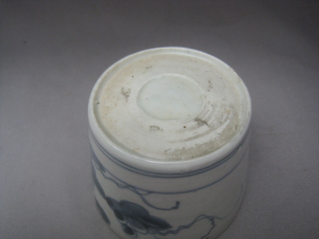 伊万里古陶 古伊万里 蔓草花文 そば猪口 1個 / 酒器 ちょこ 民芸 筒盃