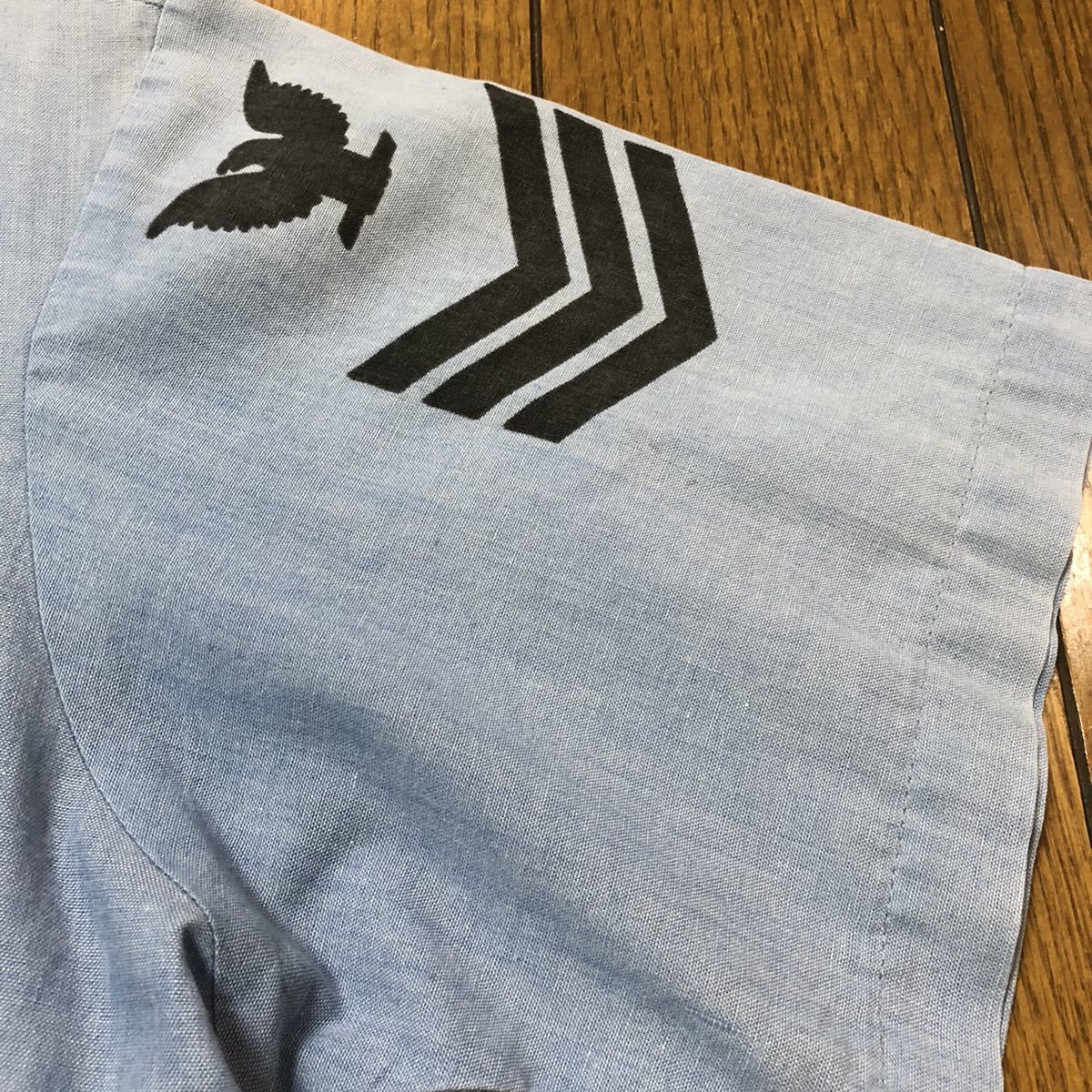 Mサイズ USA製navshirt 古着半袖ユーティリティシャンブレー Mサイズ USA製navshirt 古着半袖ユーティリティシャンブレー