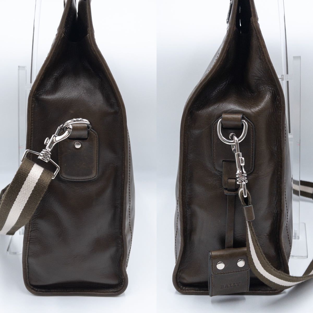 1円○美品○BALLY バリー メンズ ショルダーバッグ 2way トレイン