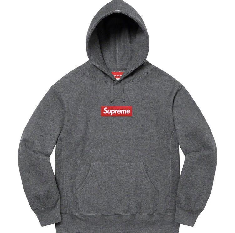 Supreme 21AW Box Logo Hooded Sweatshirt Charcoal Smallシュプリーム ボックス ロゴ パーカー チャコール グレー【S】_画像1