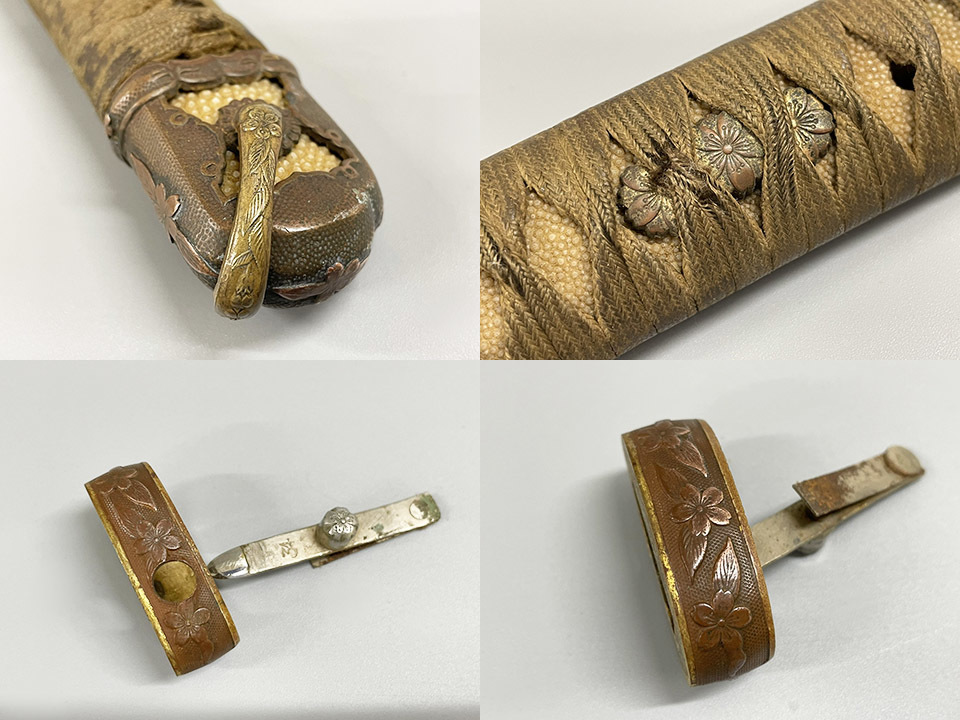旧日本軍 九八式軍刀拵 刀身木製 軍刀 鮫皮巻柄 外装 時代武具 個人