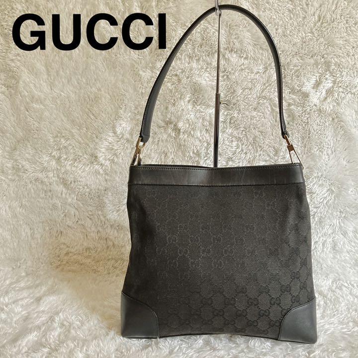 美品】GUCCI グッチ ワンショルダーバッグ GGキャンバス GG柄 レザー
