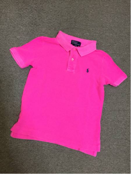 419女の子100程度ラルフローレンのピンクの半袖カットソー　ポロシャツ_画像2