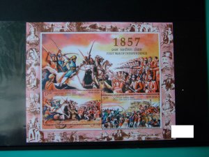 ◆外国◆タイ 花切手 ４枚組み込み小型シート　+　◆外国◆第一次独立戦争 インド 切手２枚組み込み小型シート　_画像2