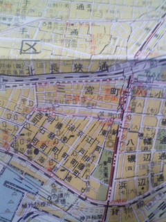 昭和45年頃[神戸市街図]廃線神戸市電/阪神国道線/バス路線/旧区