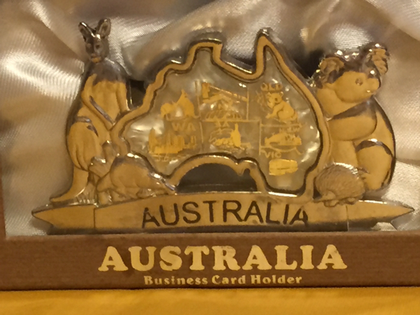  unused * on desk how about?? card holder ( Australia. . earth production..)* size 8,5×12,5×2,5