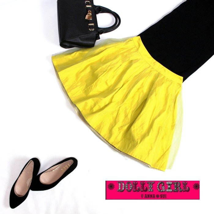  прекрасный товар DOLLY GIRL BY ANNA SUI Dolly девушка bai Anna Sui # весна лето красивый цвет chuchu flair юбка 1 желтый желтый цвет 
