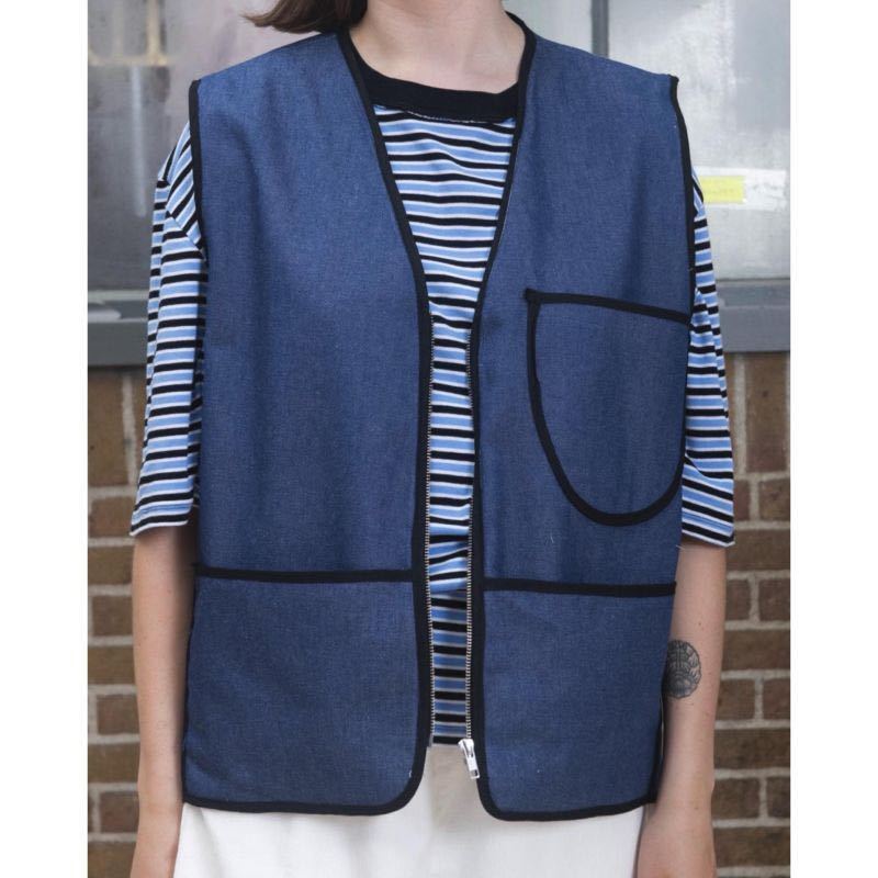 CAMIEL FORTGENS ZIP VEST BISON JEAN DENIM カミエルフォートヘンス M