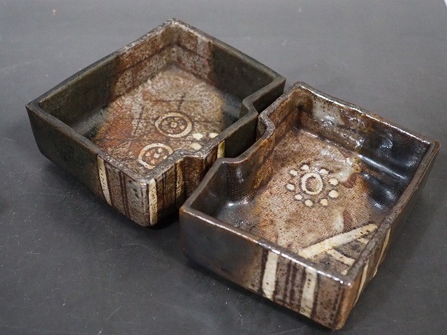 古い織部焼 向付 6客 骨董品 懐石道具 皿 食器 古玩 茶道具 506 item
