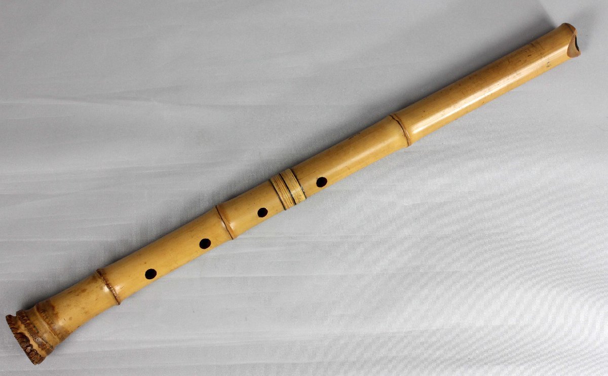 24 尺八 精華 篁山調 約61.5cm 中継ぎ/銀三線/歌口キャップ 和楽器