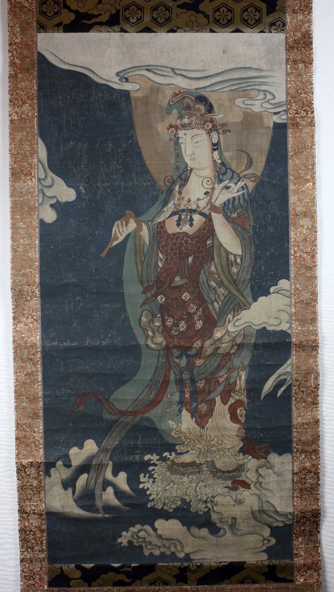 24　仏画　観音像　絹本　掛軸　中国書画　中国美術_画像9