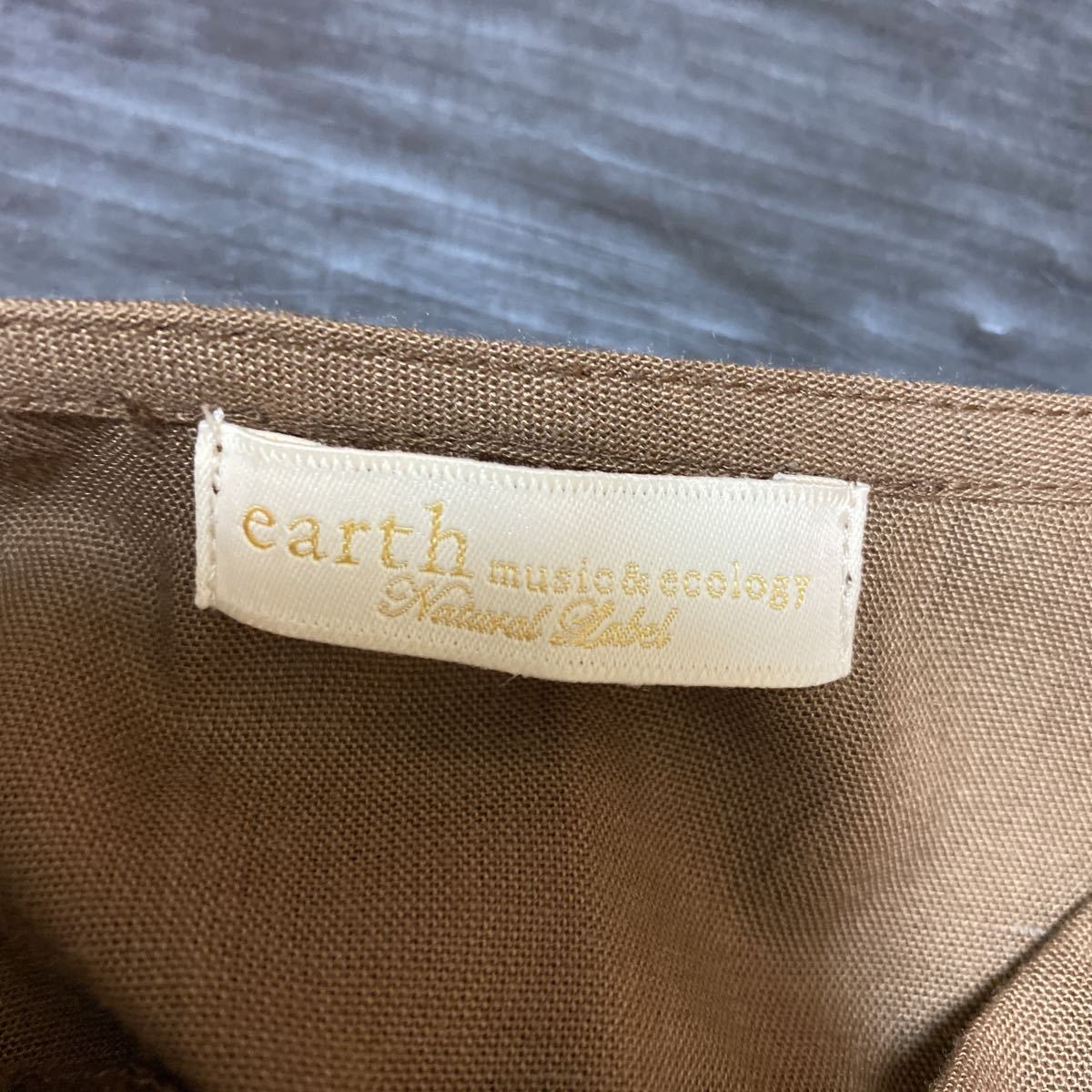  прекрасный товар *earth music&ecology Natural Label * Earth Music экология #linen. короткий рукав длинный рубашка One-piece тонкий b Lee размер 