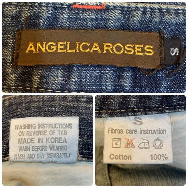 メンズ パンツ ANGELICA ROSES アンジェリカローゼス デニム ブーツカット ダメージ 加工 小さい サイズ FD870 / 約W30 全国一律送料520円_画像3