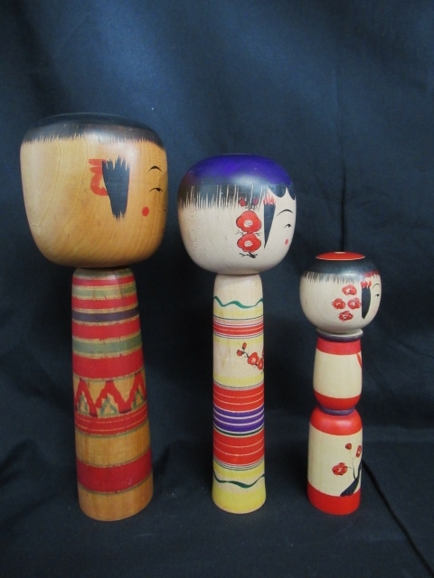 X530# tradition kokeshi #... series gala entering 3 body set Sato ..(.......) height approximately 18~27... tradition industrial arts . earth toy 