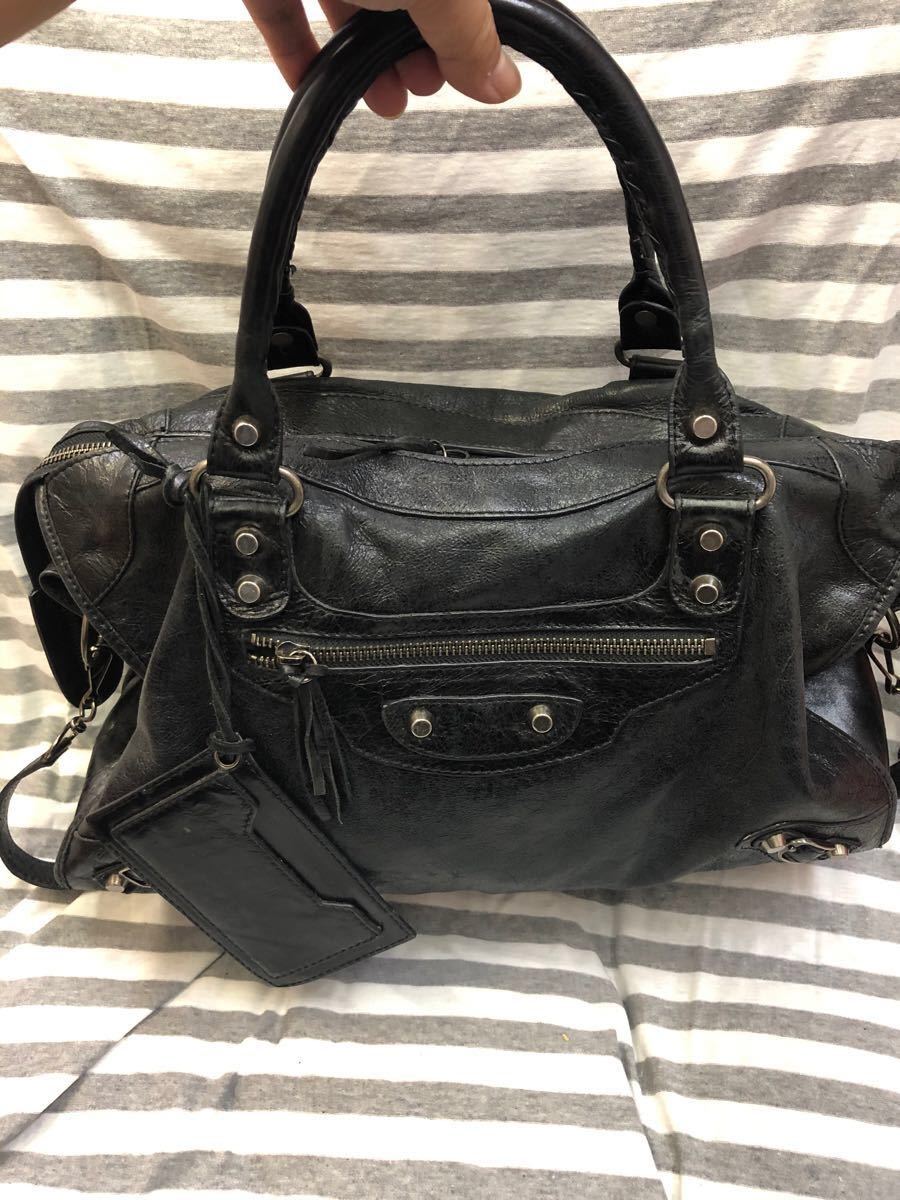 BESSO レザー 2way 黒 ショルダーバッグ USED良好l バレンシアガ BESSO レザー 2way 黒 ショルダーバッグ USED良好l バレンシアガ