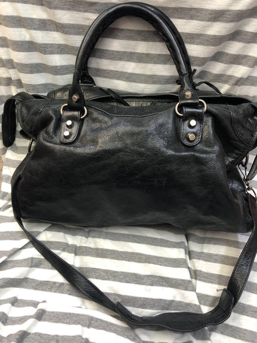 BESSO レザー 2way 黒 ショルダーバッグ USED良好l バレンシアガ BESSO レザー 2way 黒 ショルダーバッグ USED良好l バレンシアガ