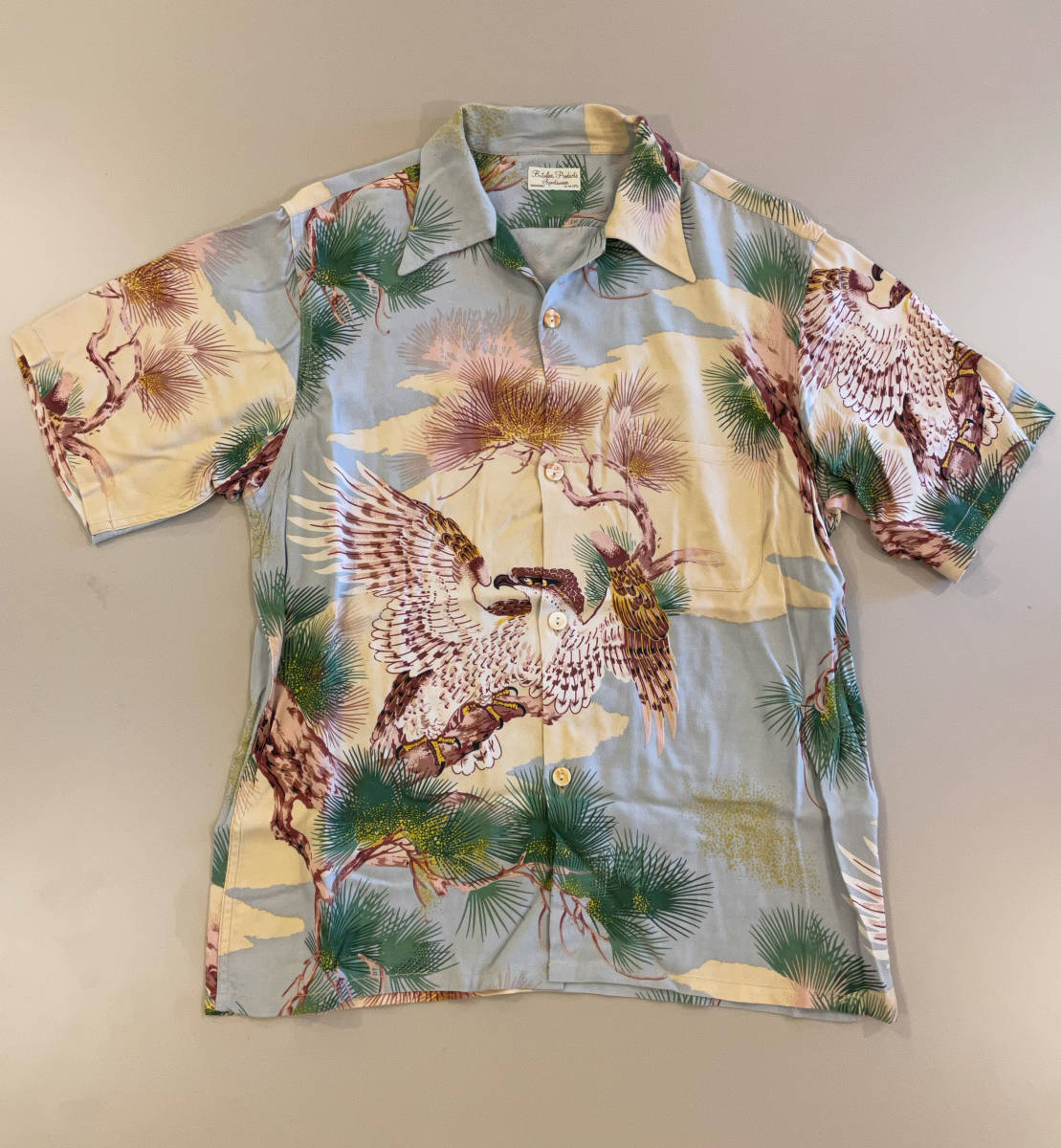 Butcher Products』和柄ハワイアンシャツ 鷹(15 1/2) At Butcher Products』和柄ハワイアンシャツ 鷹(15 1/2) At