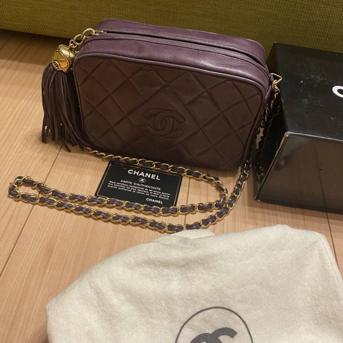 レア CHANEL シャネル ミニマトラッセ ボルドー ワイン フリンジ