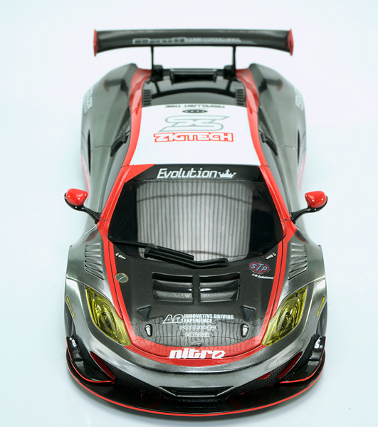 ミニッツレーサー用ホワイトボディ　マクラーレン12C GT3塗装済完成品　送料無料_画像4