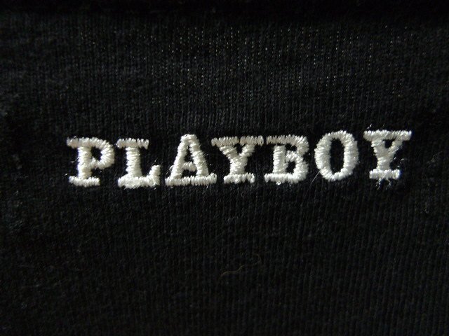 ◆PLAYBOY プレイボーイ かわいい ウサギ 刺繍 ポケット Tシャツ 黒 サイズL 美_画像5