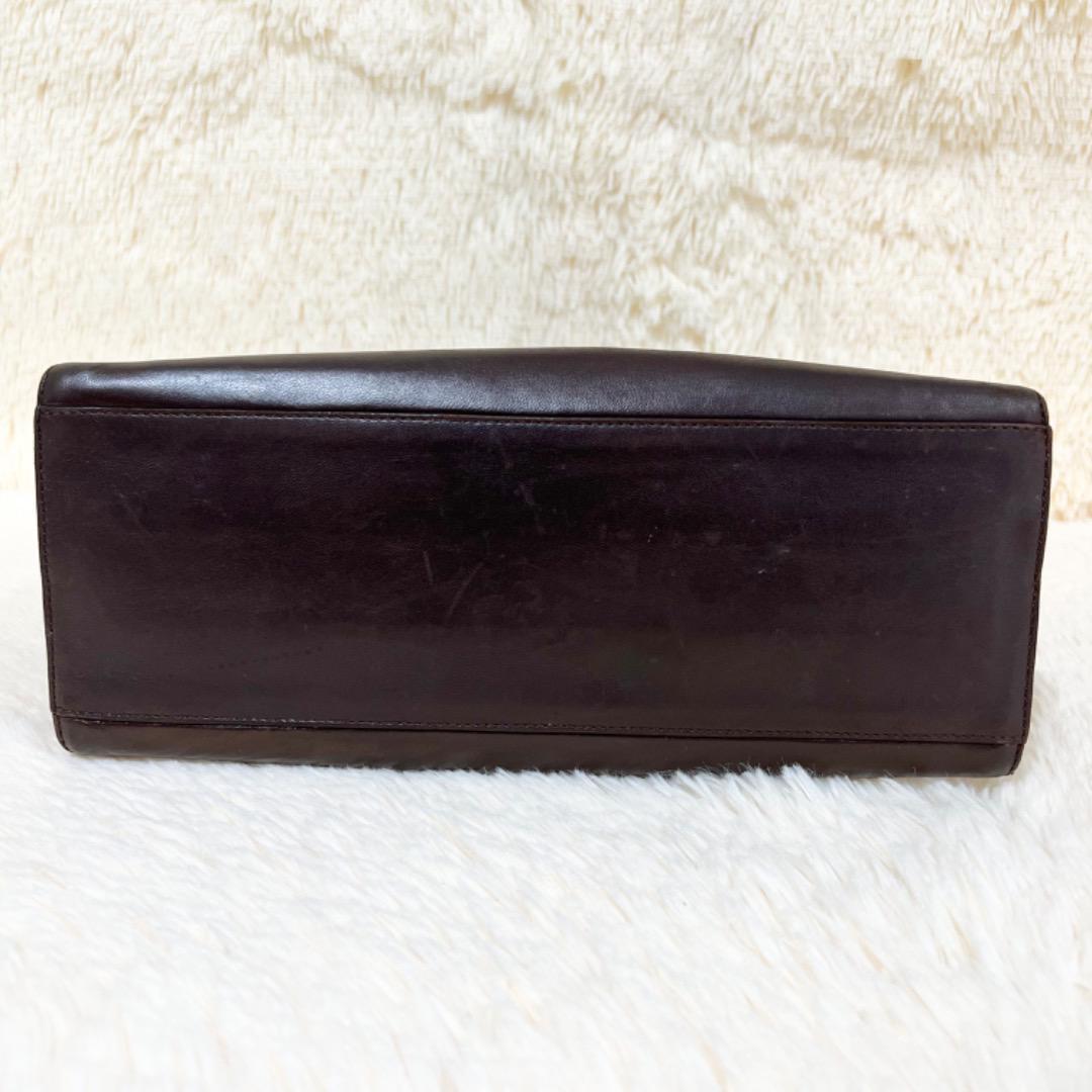 LOEWE ロエベ ハンドバッグ アナグラム ゴールド金具 ダークブラウン