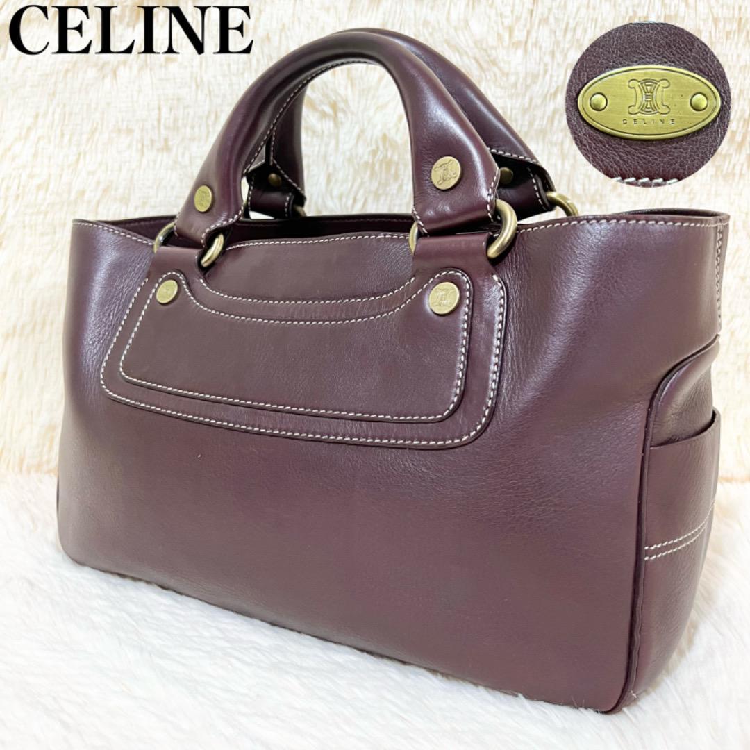 CELINE ブギーバッグ トリオンフ 金具 ハンドバッグ レザー ボルドー