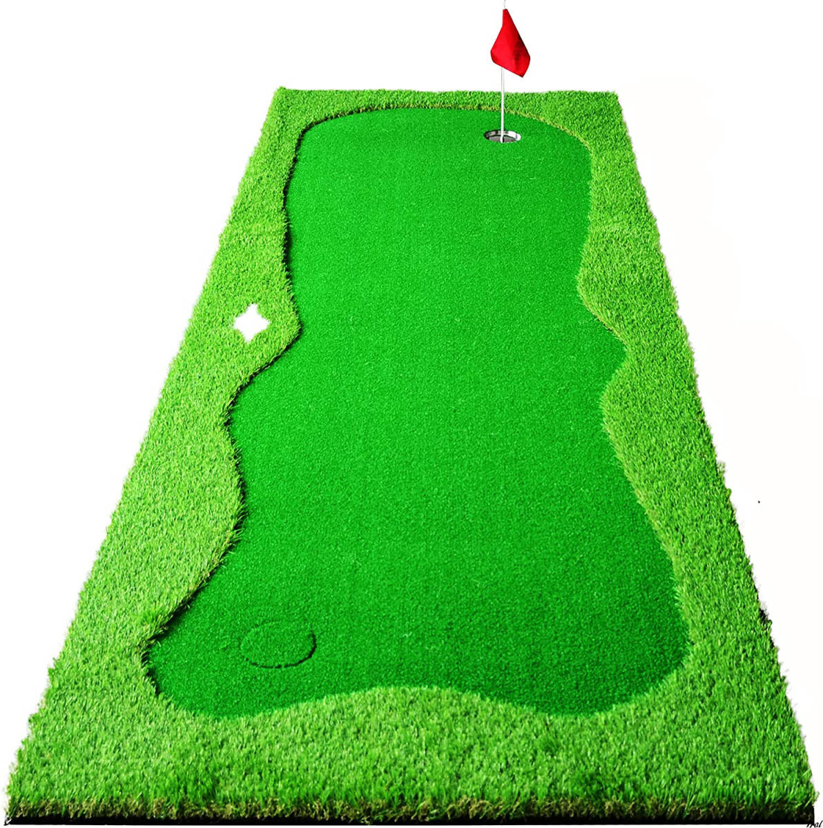 話題の人気 パッティング ２組のフラグ付き パターマット 練習器 パッティングマット グリーン 人工芝 裏面滑り止め仕様 ゴルフ練習用 パター用