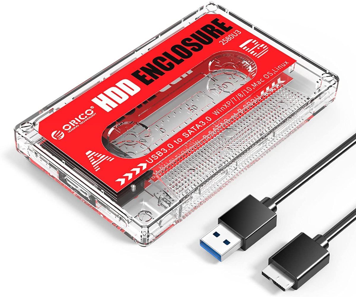ORICO 2.5インチ USB3.0 HDD/SSD ケース ハードディスクケース 9.5mmまで対応 レトロ カセットテープ風 2580U3_画像1