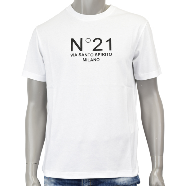 新品【Mサイズ】N21 ヌメロヴェントゥーノ LOGO PRINT T-SHIRT/ロゴ プリント Tシャツ/ホワイト/F031 6334 1101