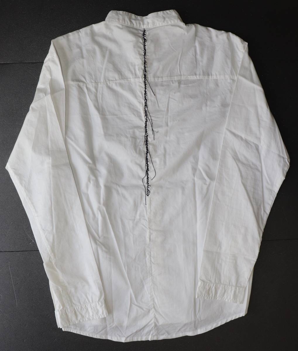 定価19000 新品 本物 KMRii Cotton Satin Stand Collar Shirt シャツ 2102-SH05 M/2 ケムリ 6002_画像4