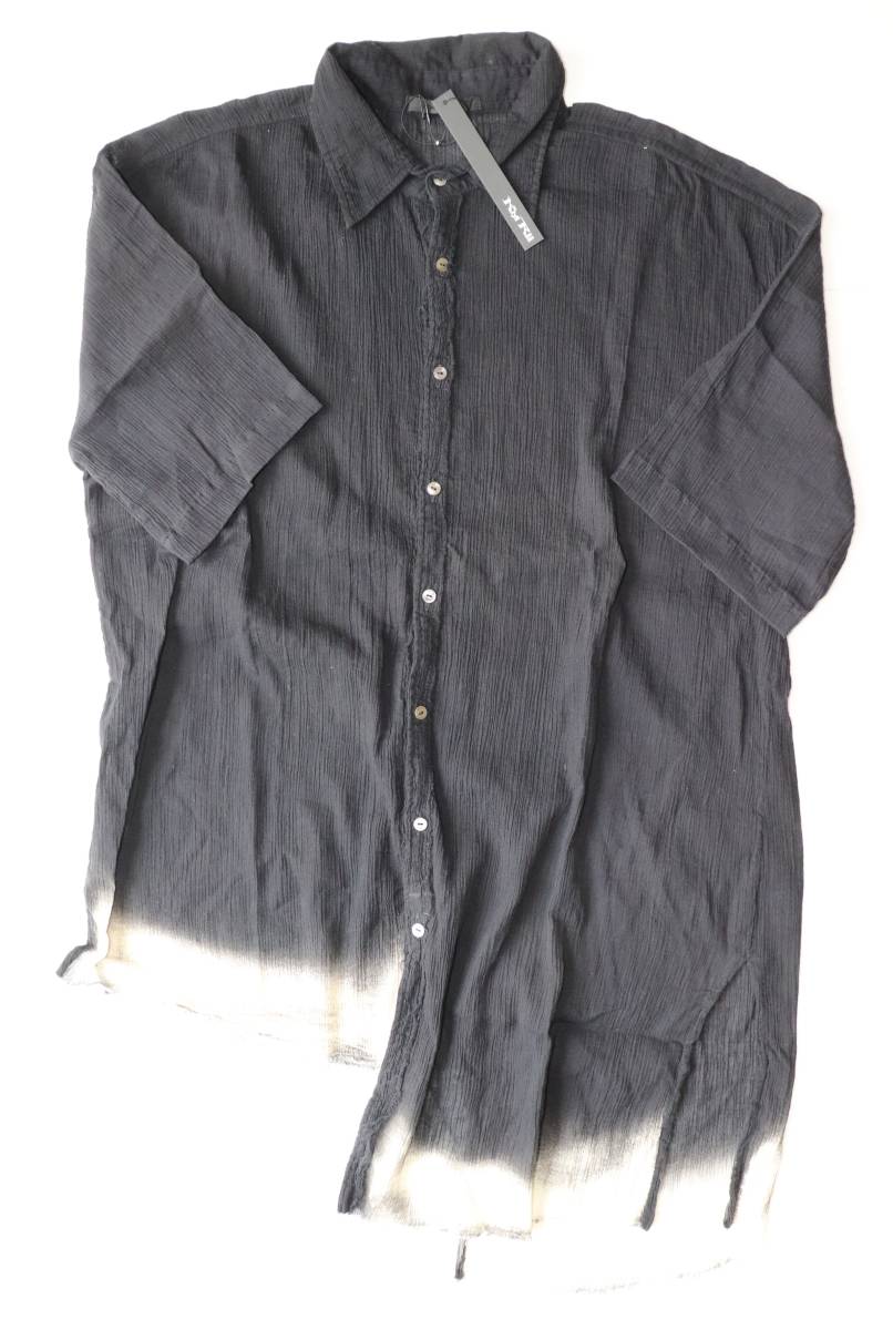 定価18000 新品 本物 KMRii Discharged Cotton Slash Shirt 01/SS シャツ 2101-SH02B/SS 2 ケムリ 6036